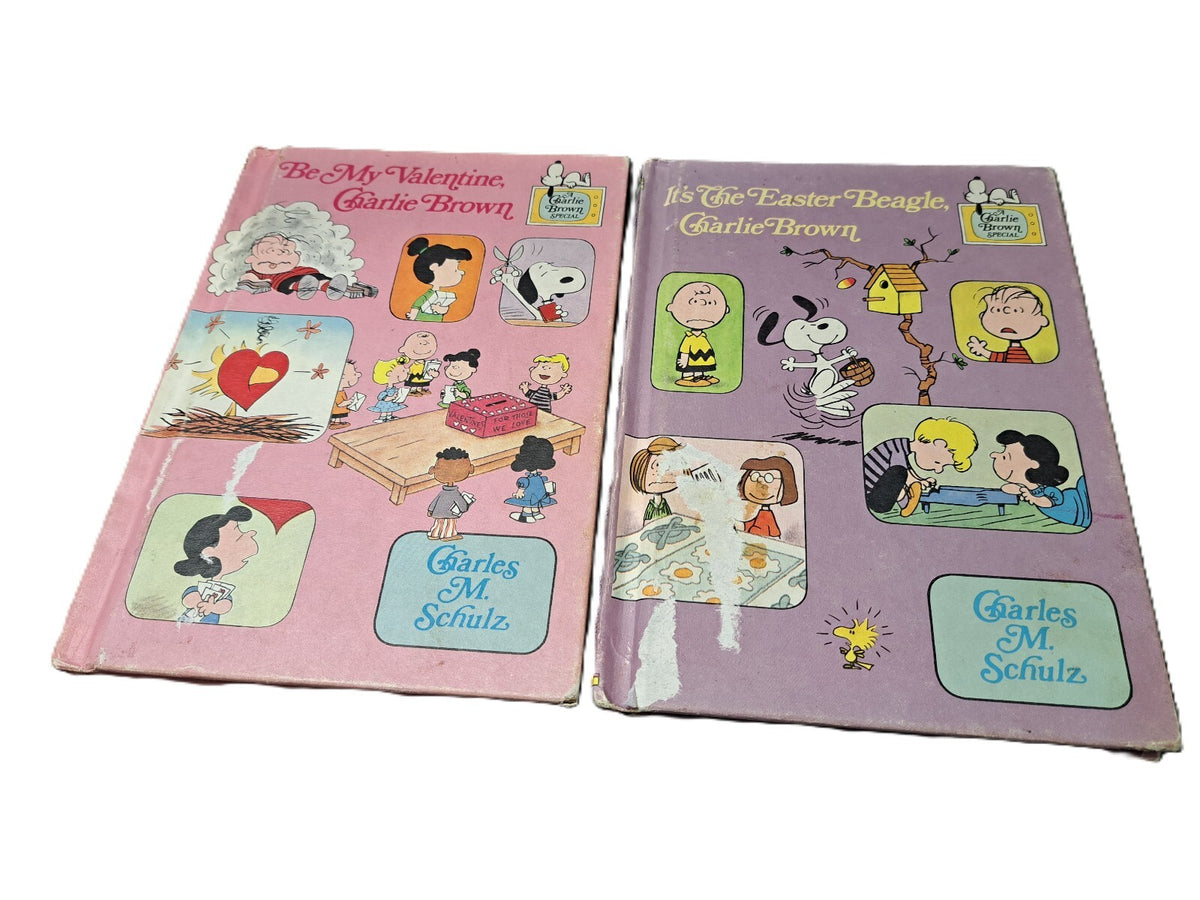 Vintage 1974/1976 A Charlie Brown Thanksgiving, Valentine & Easter books by Charles M Schulz