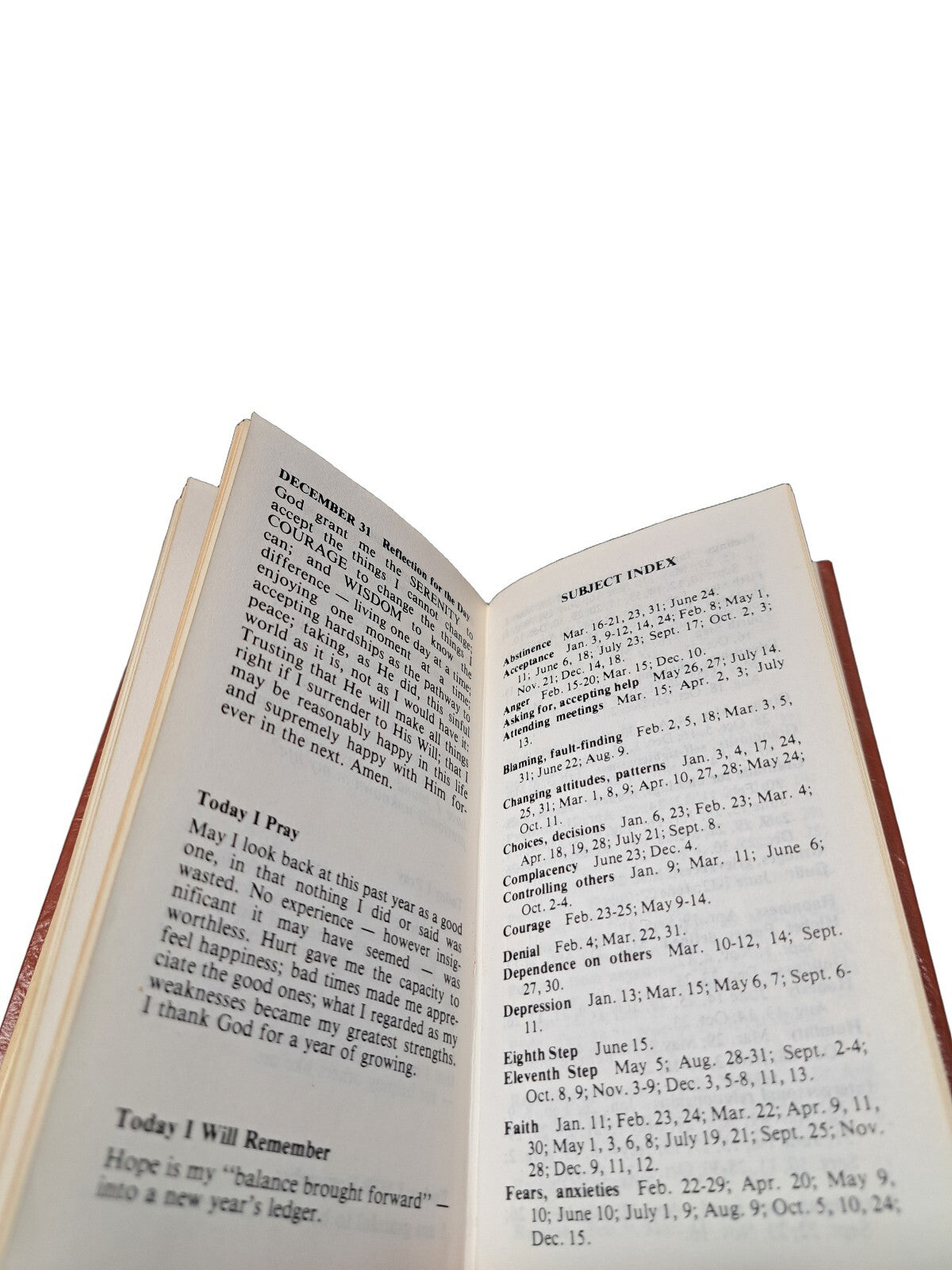 Vintage 1976 A Day at a Time pocket-sized book published by CompCare
