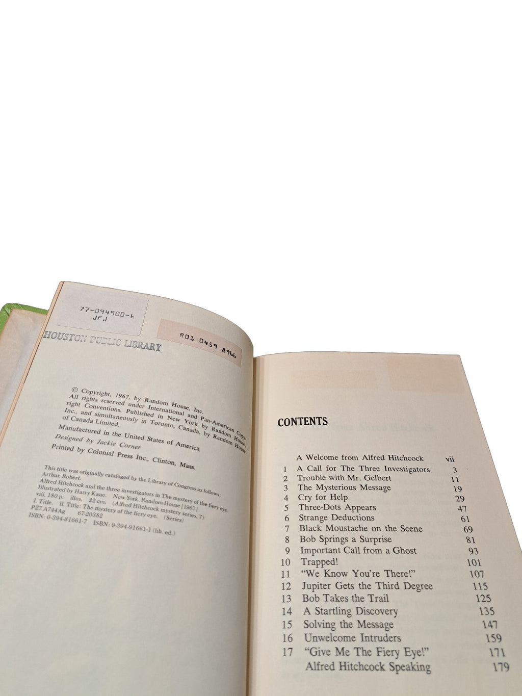 Vintage 1967 Alfred Hitchcock The Mystery of the Fiery Eye book
