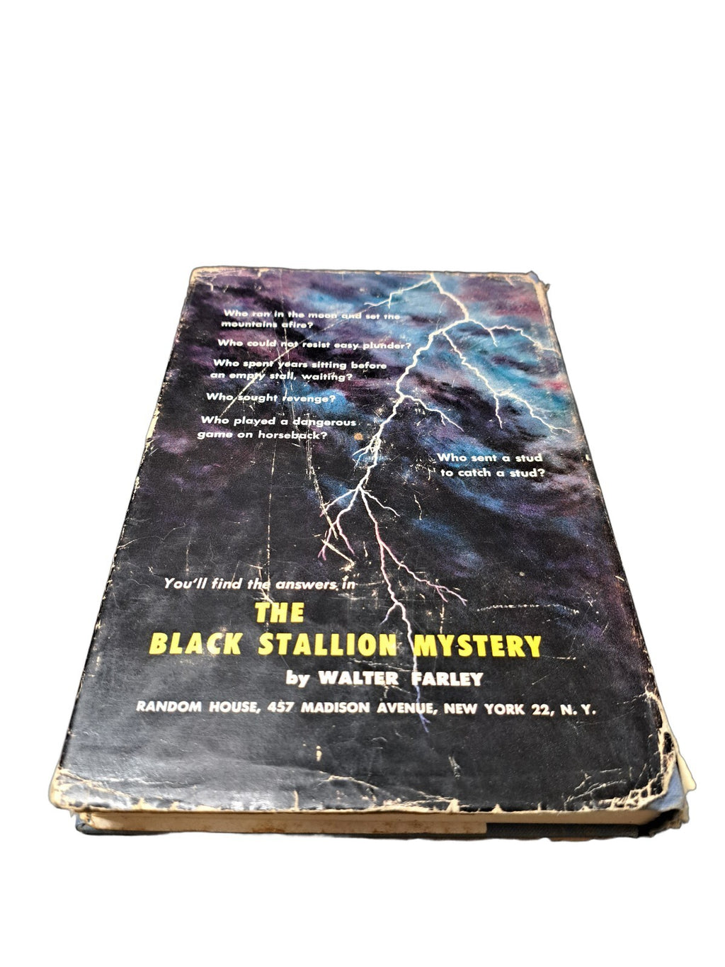Vintage 1957 The Black Stallion Mystery book by Walter Farley
