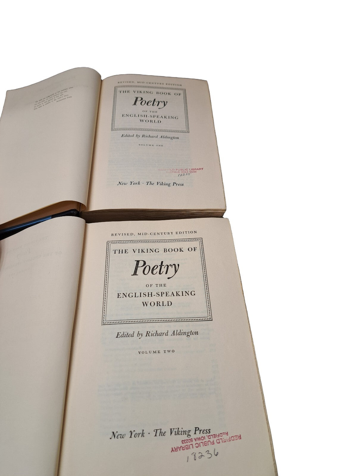 Vintage 1958 The Viking Book of Poetry books 1 & 2