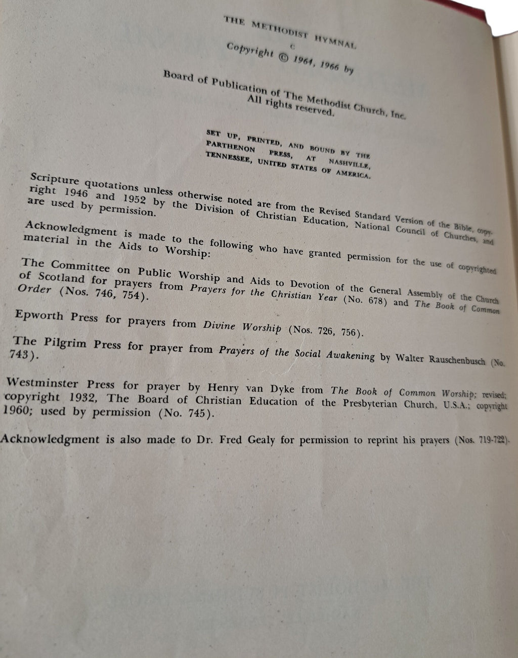 Vintage 1966 The Methodist Hymnal