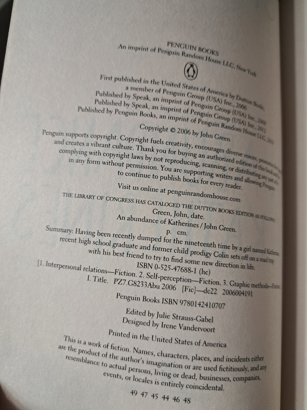 2006 An Abundance of Katherines by John Green
