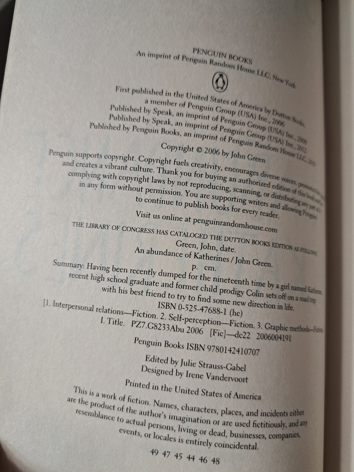 2006 An Abundance of Katherines by John Green