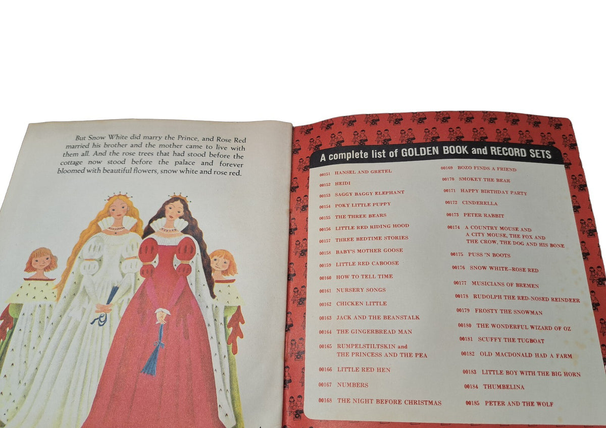 Vintage 1955 Snow White and Rose Red: A Favorite Fairy Tale with vinyl record