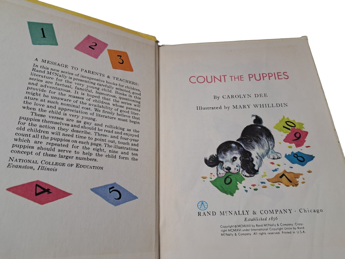 Vintage 1966 Count the Puppies by Carolyn Dee and Mary Whilldin