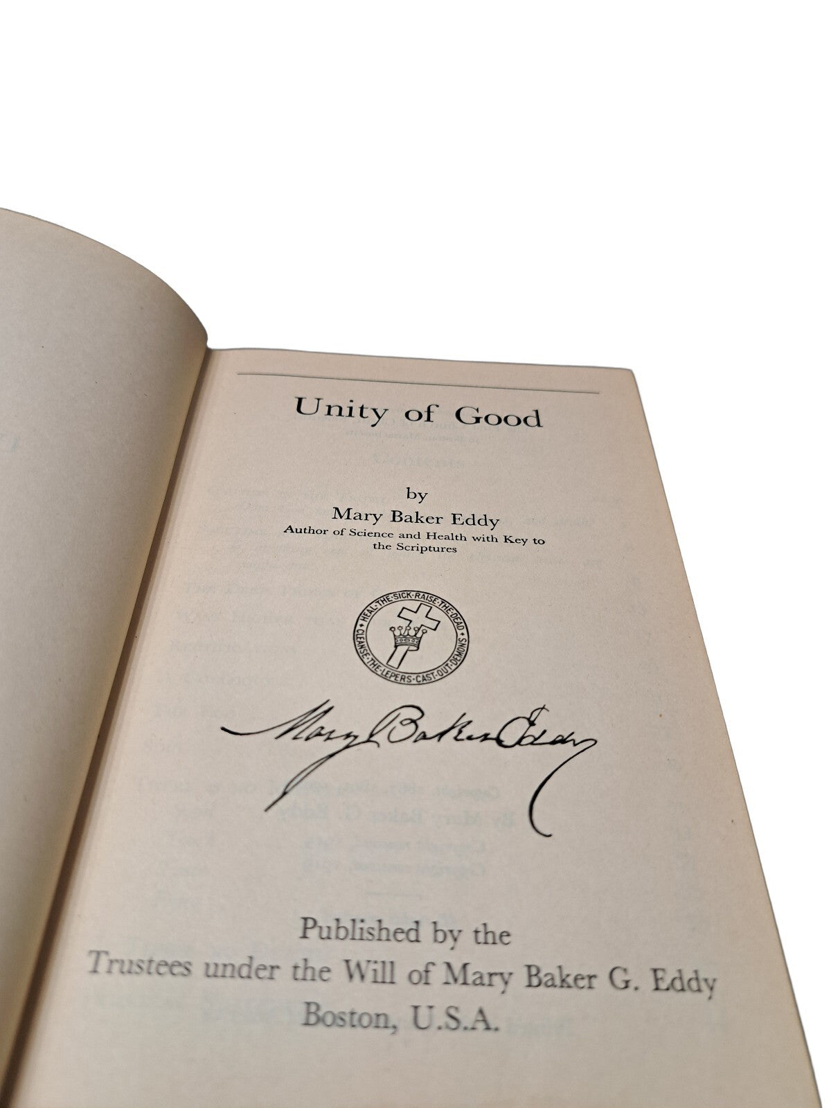 Vintage 1919 Unity of Good book by Mary Baker Eddy