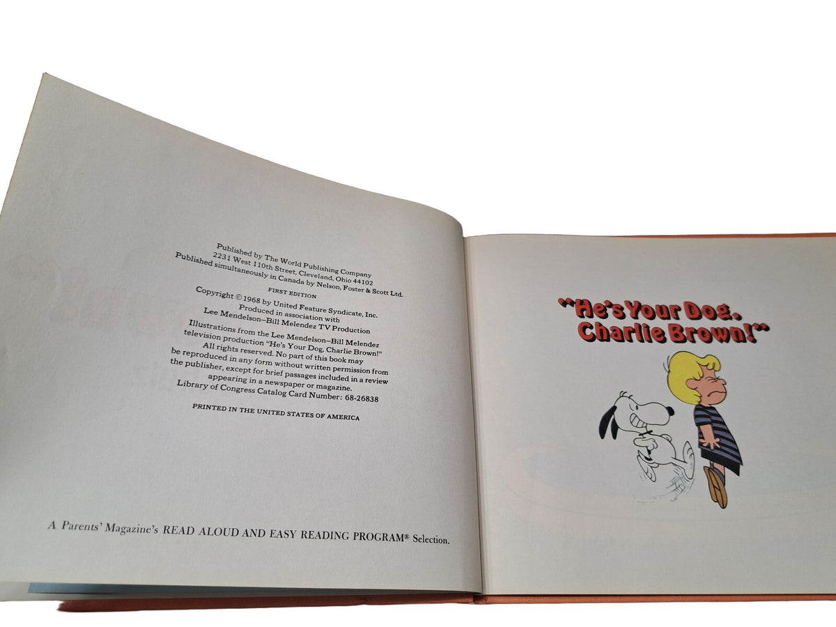 Vintage 1968 first edition of He's Your Dog, Charlie Brown!