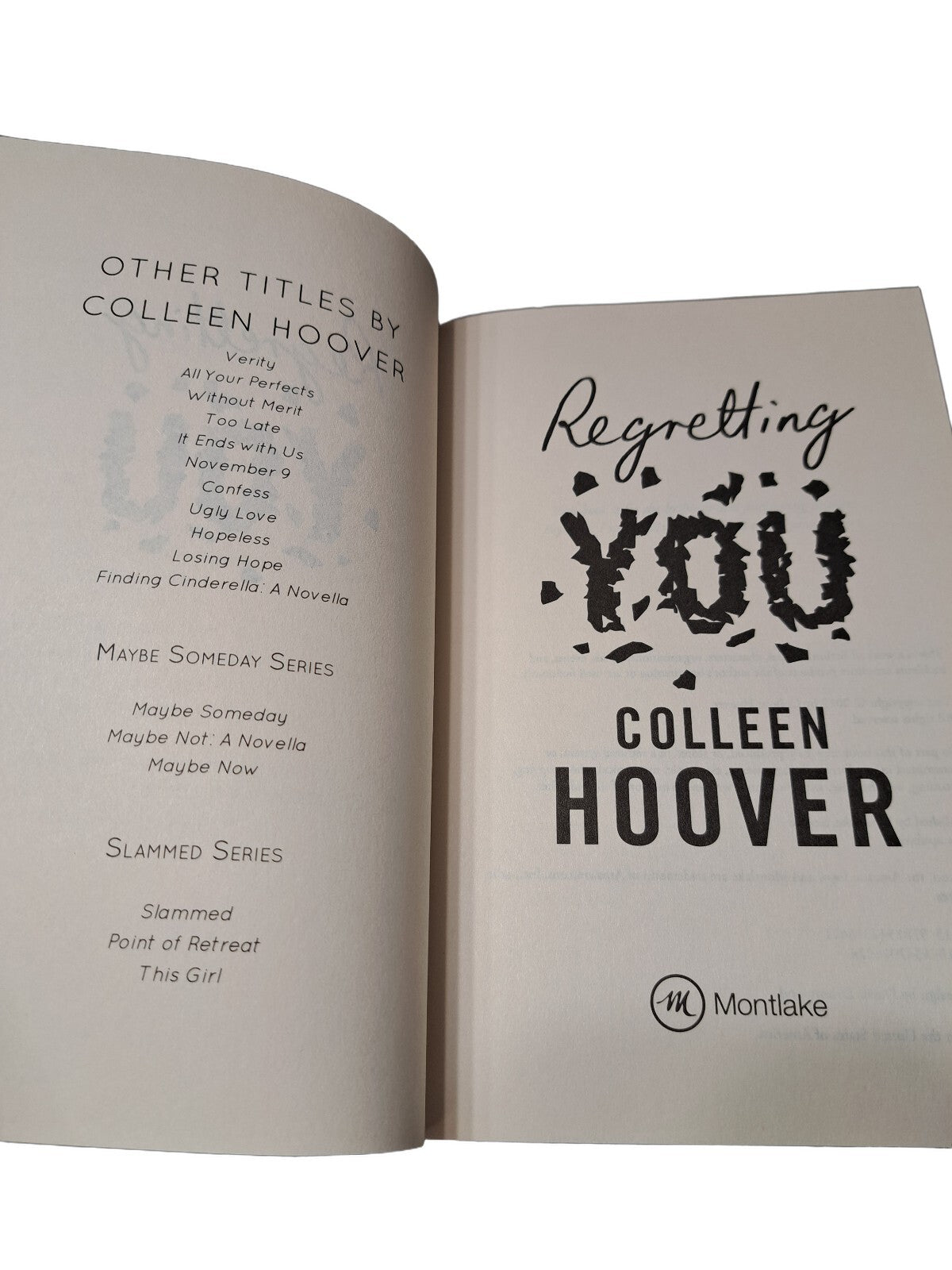 2019 Regretting You by Colleen Hoover