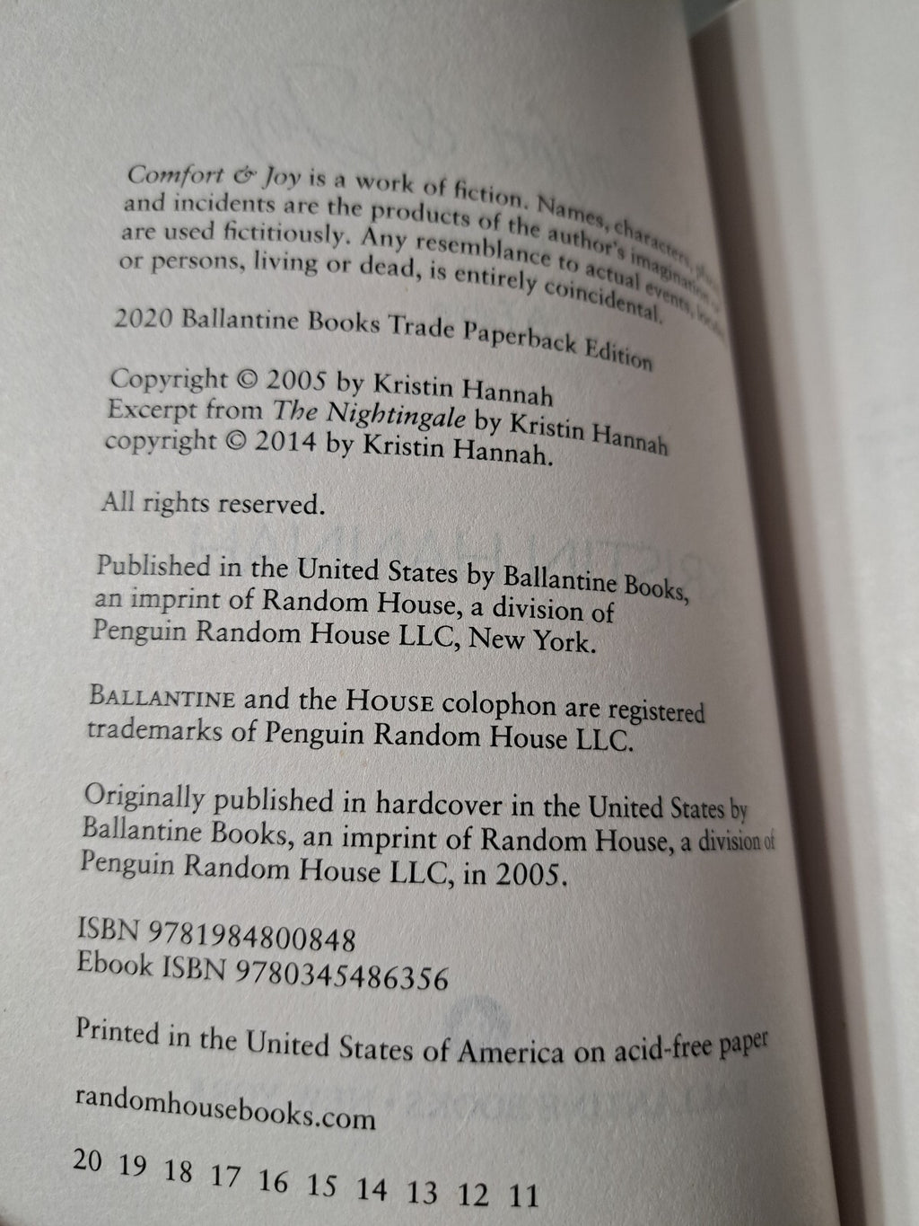 2020 Comfort & Joy, A Fable by Kristin Hannah