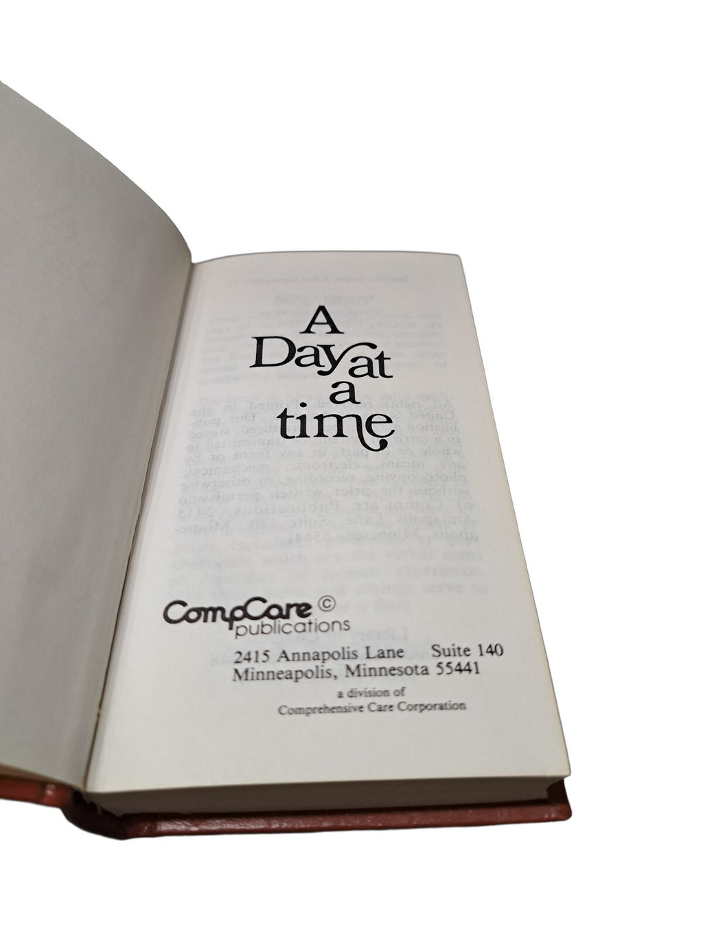 Vintage 1976 A Day at a Time pocket-sized book published by CompCare