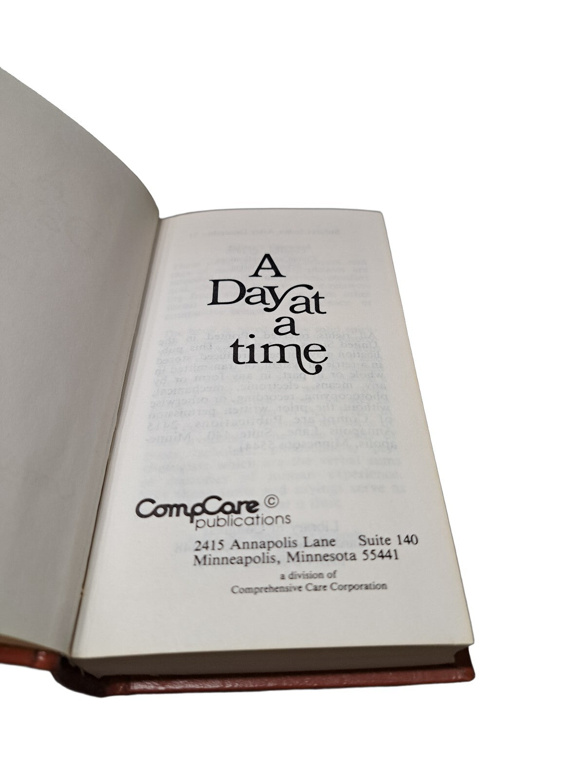 Vintage 1976 A Day at a Time pocket-sized book published by CompCare