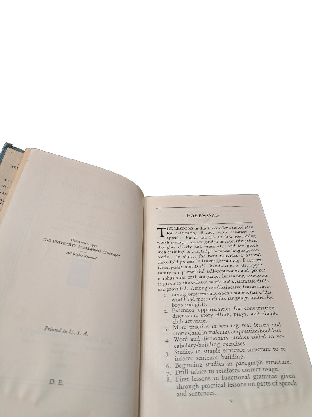 Vintage 1935 Living English: Second Book - Sixth Grade