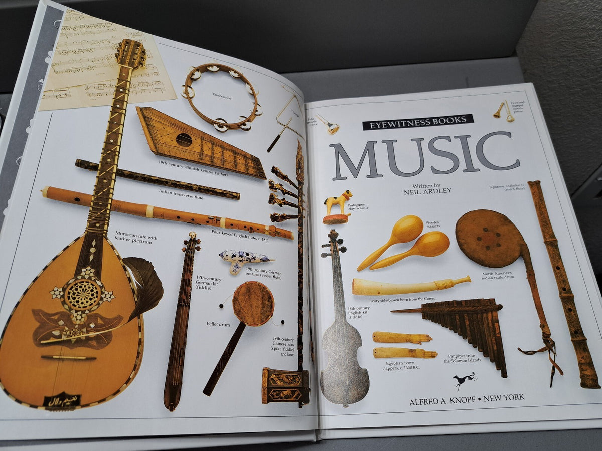 Vintage 1989 first edition of Music by Eyewitness Books