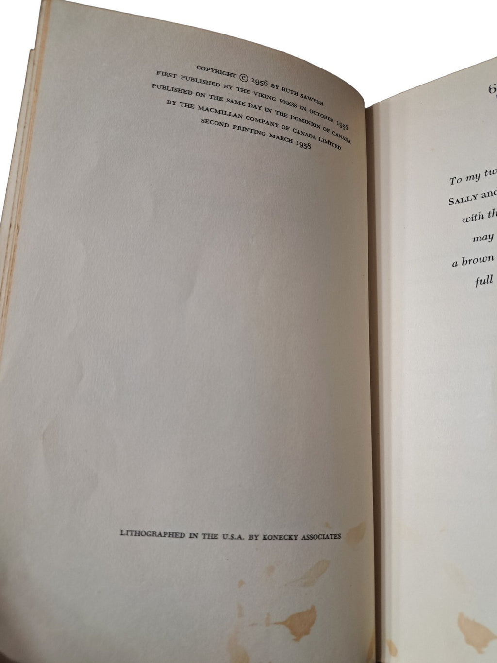 Vintage 1958 The Enchanted Schoolhouse book by Ruth Sawyer