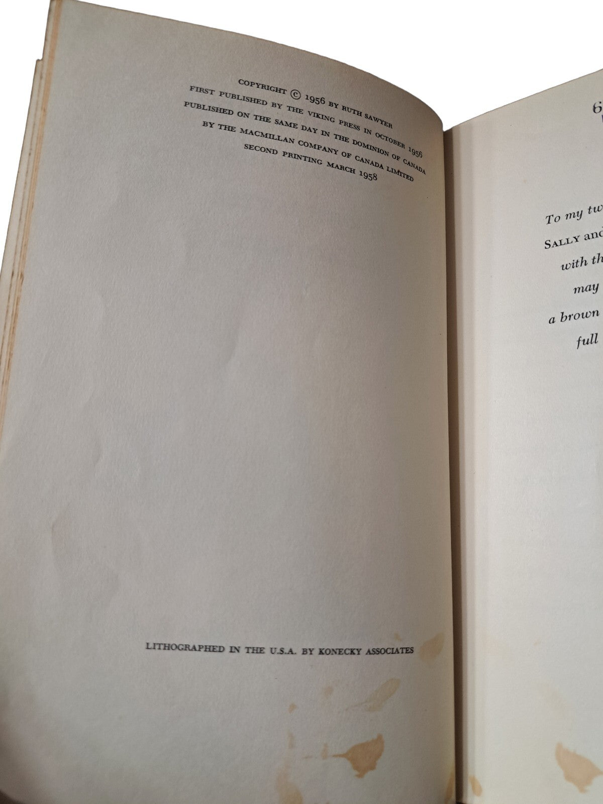 Vintage 1958 The Enchanted Schoolhouse book by Ruth Sawyer