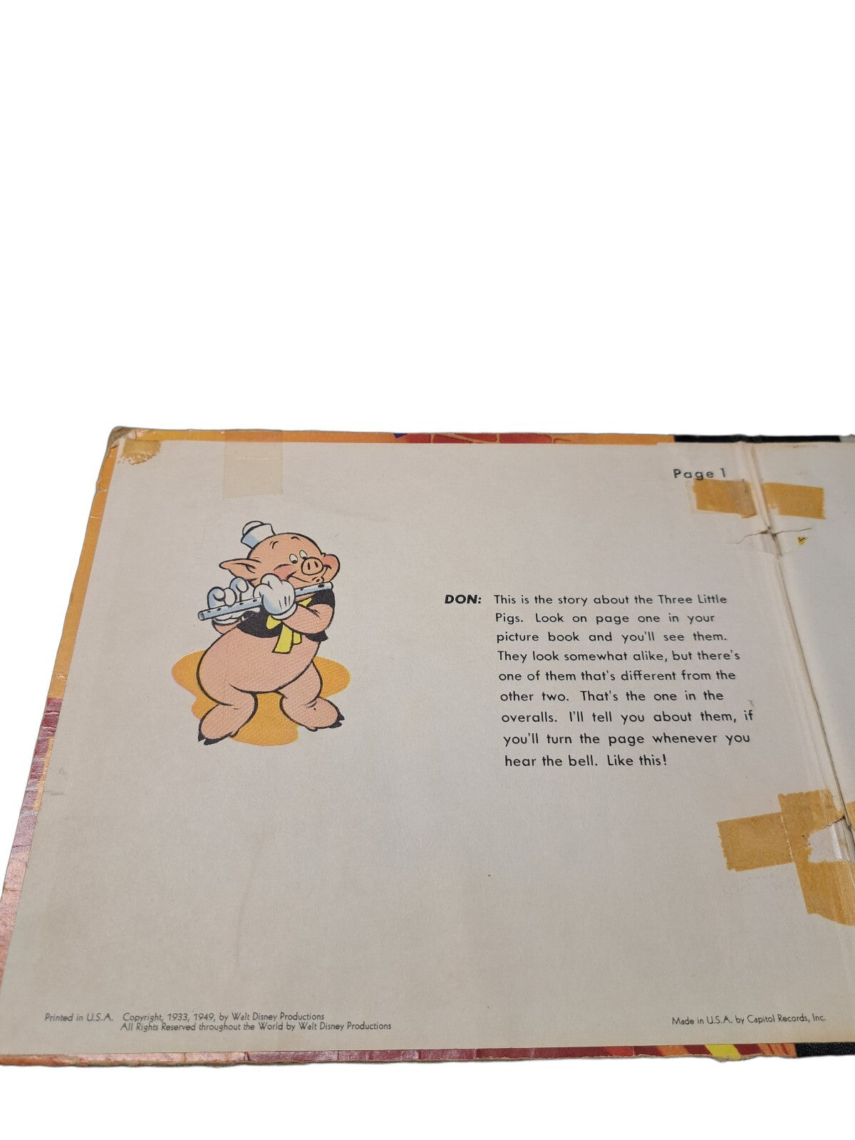 Vintage 1949 Walt Disney's Three Little Pigs