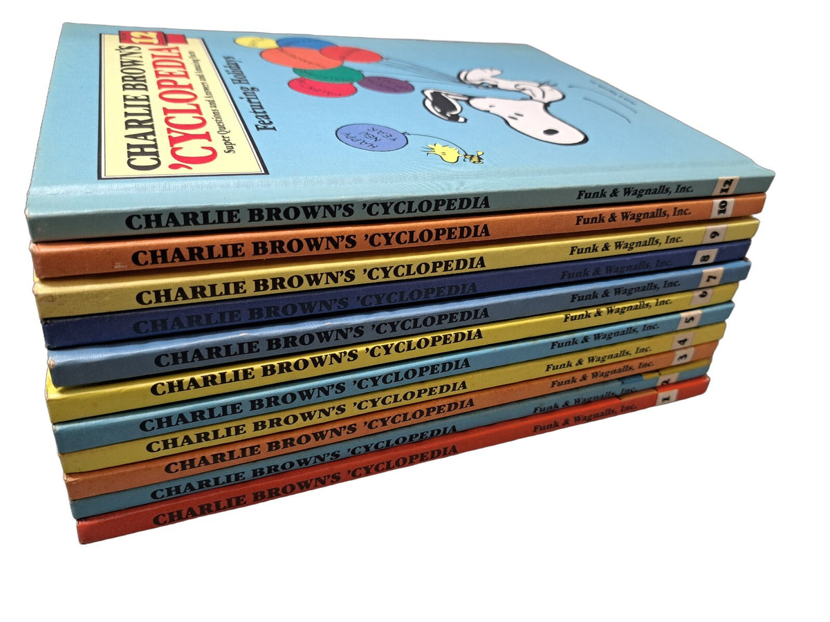 Vintage 1980 Charlie Brown's 'Cyclopedia book set of volumes 1-10 & 12