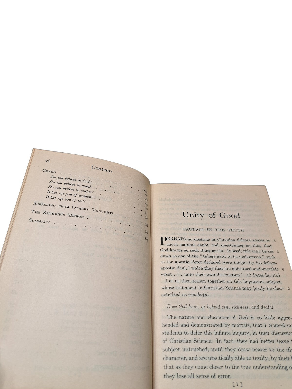 Vintage 1919 Unity of Good book by Mary Baker Eddy