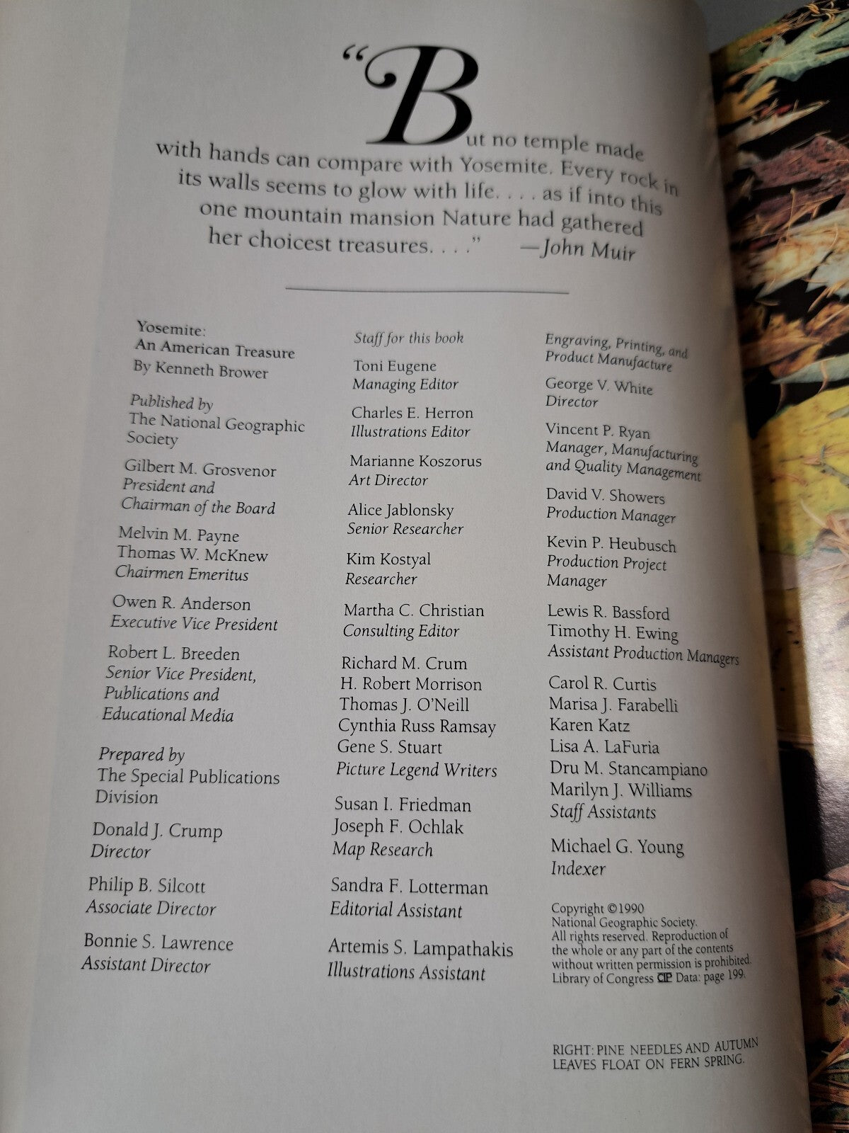 Vintage 1990 Yosemite: An American Treasure by Kenneth Brower