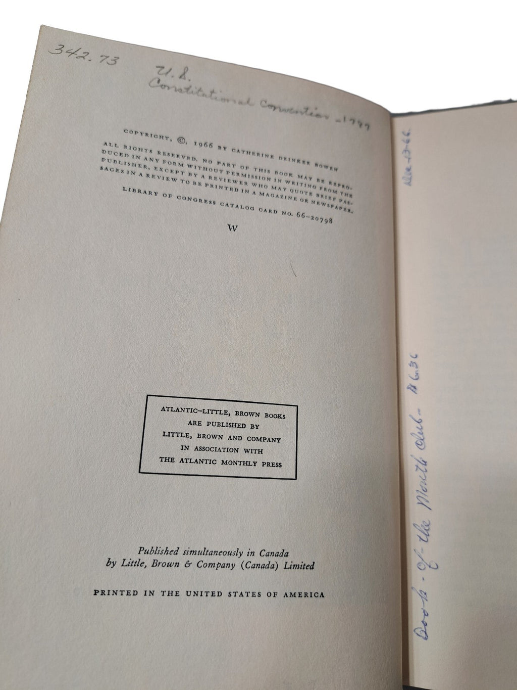 Vintage 1966 Miracle at Philadelphia by Catherine Drinker Bowen