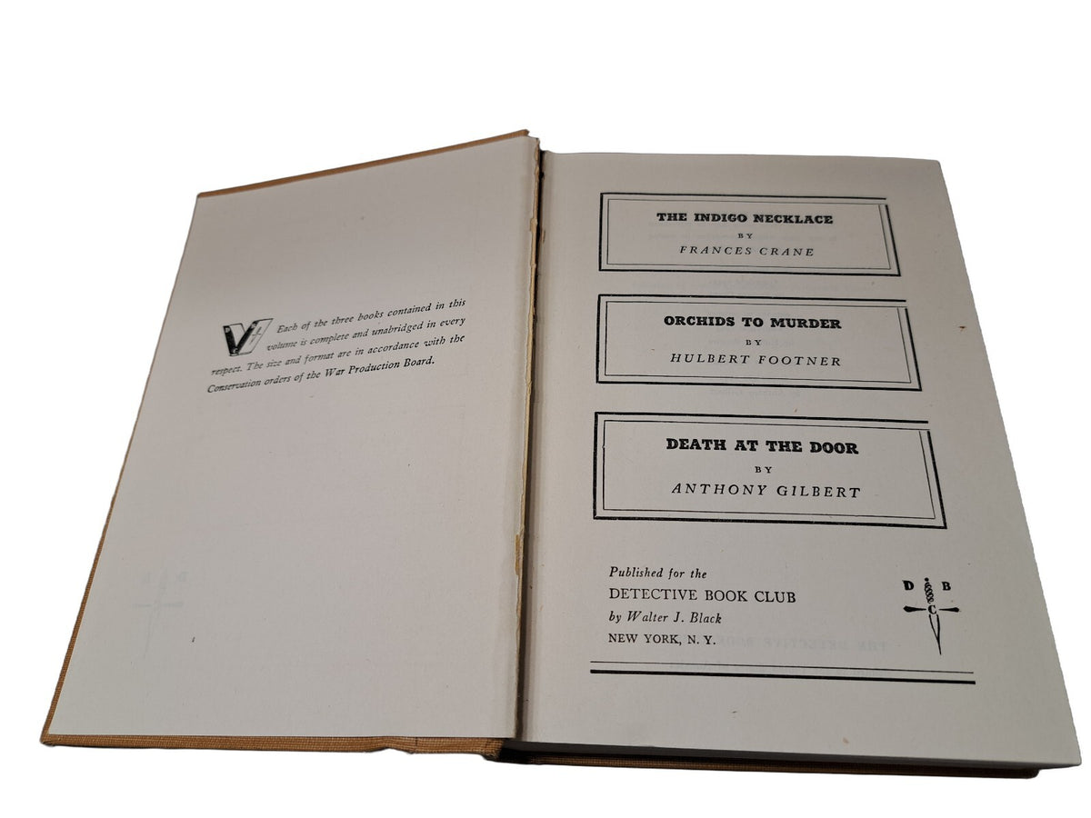 Vintage 1945 Detective Book Club 3-in-1 mystery omnibus hardcover