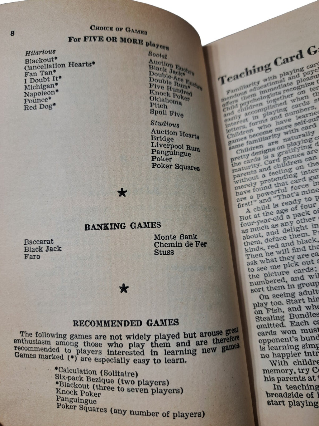 Vintage 1966 Official Rules of Card Games 54th edition book