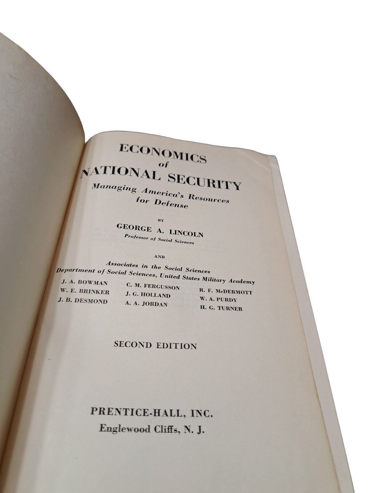 Vintage 1959 Economics of National Security book by George Lincoln