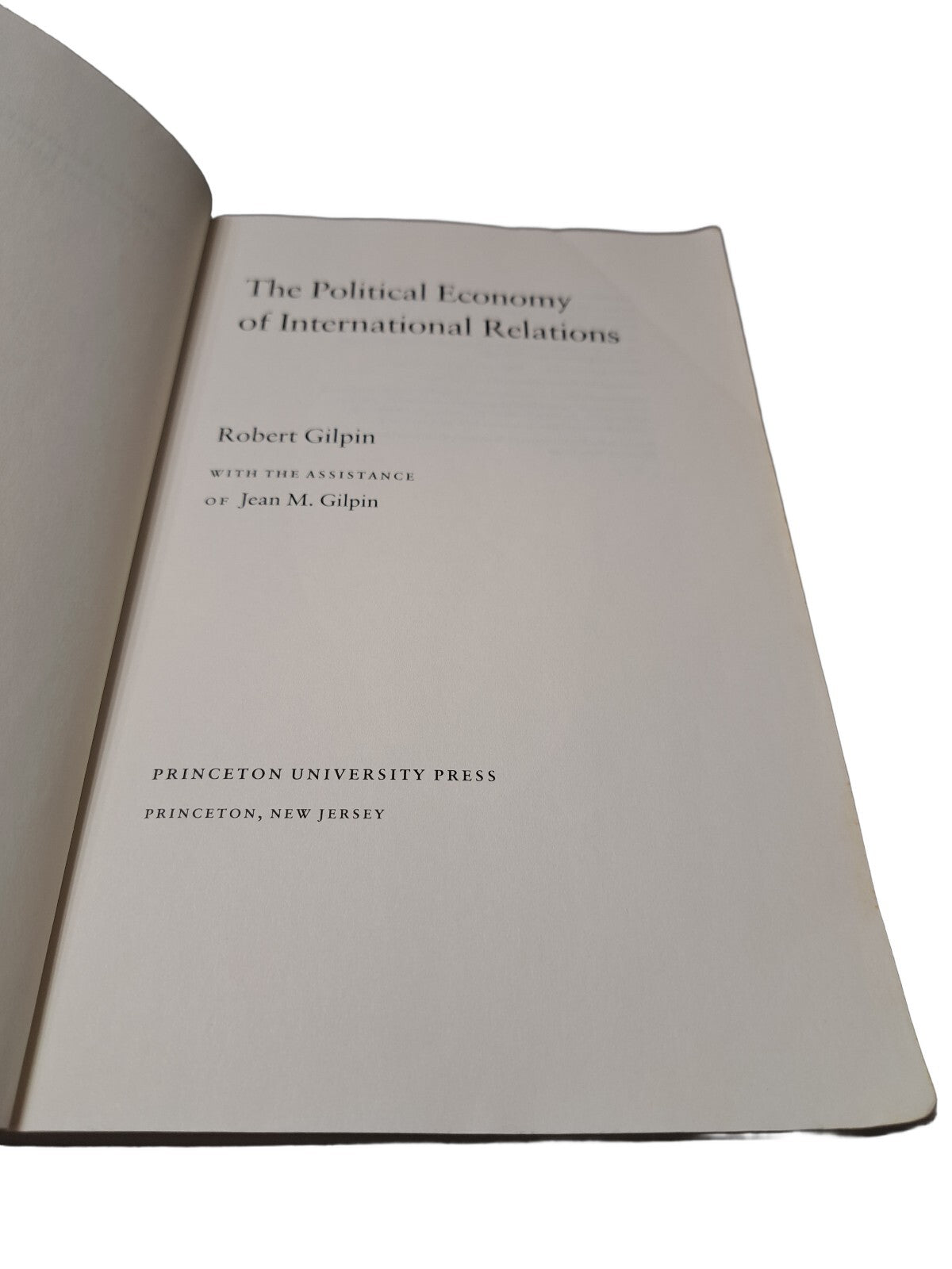 Vintage 1987 The Political Economy of International Relations book by Robert Gilpin