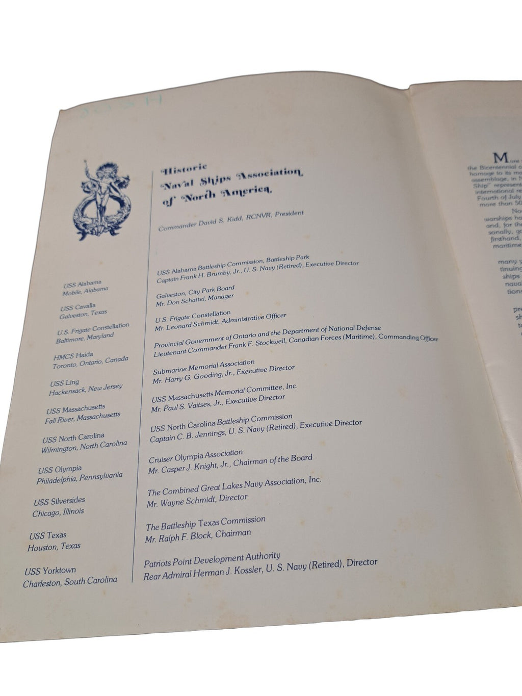 Vintage 1978 Historic Naval Ships Association of North America book