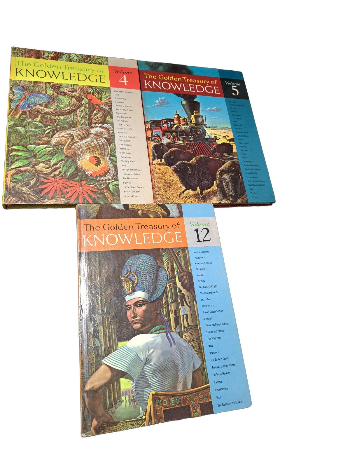 Vintage 1961 The Golden Treasury of Knowledge books Vol 4, 5 & 12