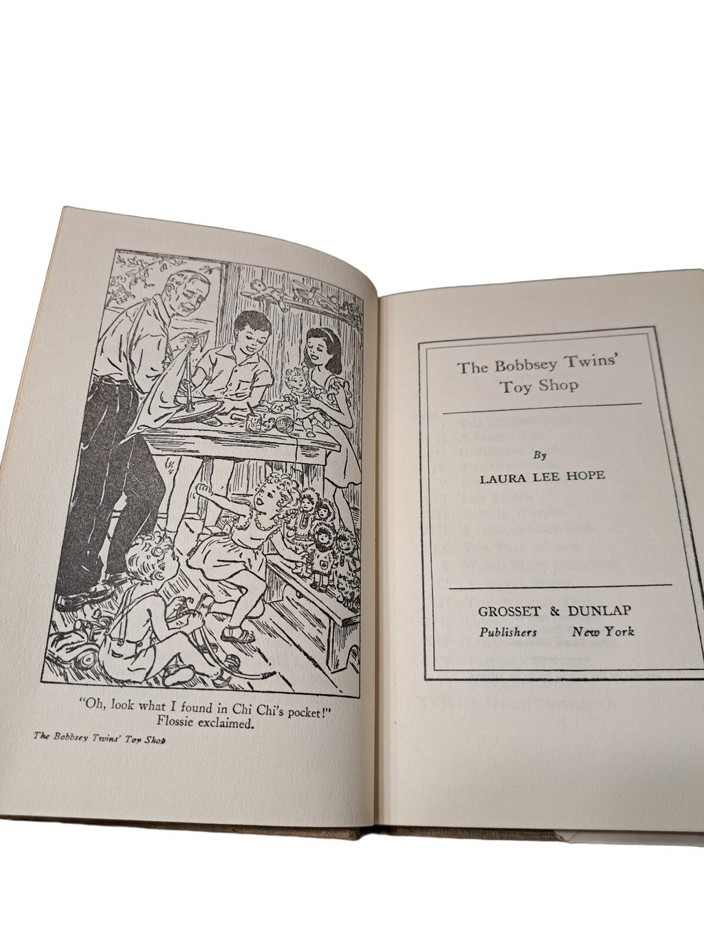 Vintage 1948 first edition of The Bobbsey Twins' Toy Shop book by Laura Lee Hope