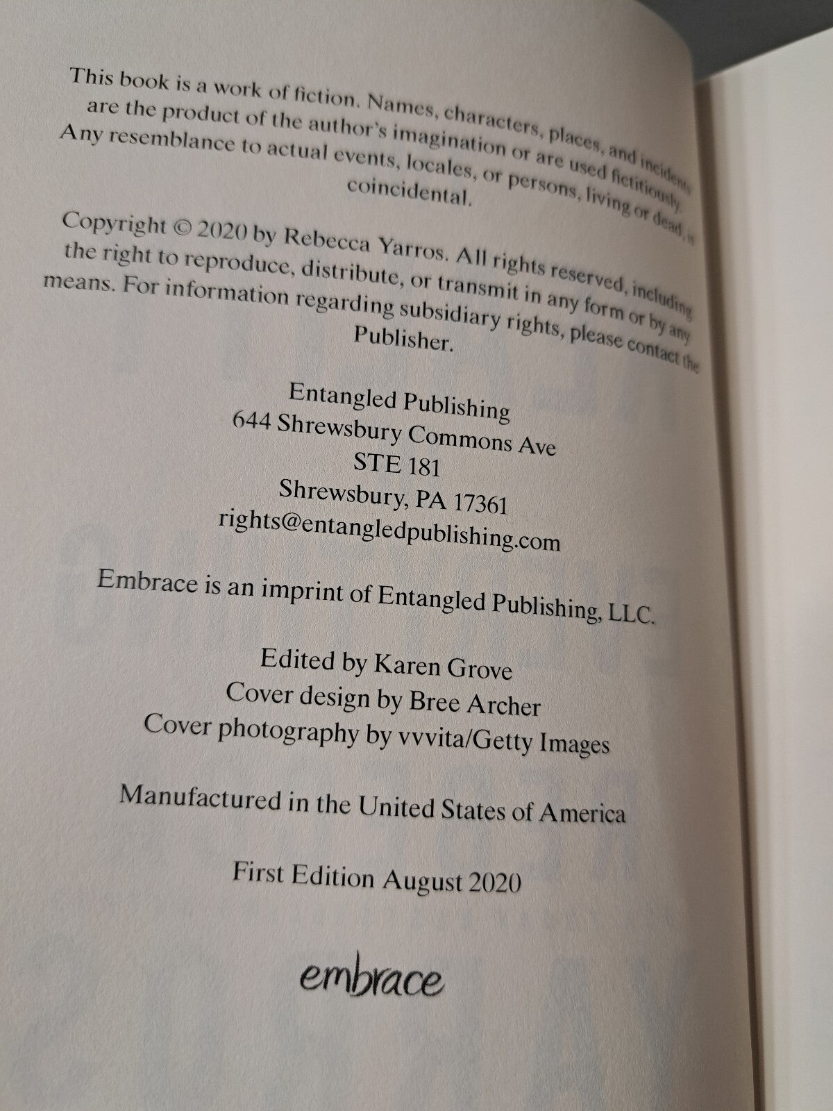 2020 The Reality of Everything by Rebecca Yarros
