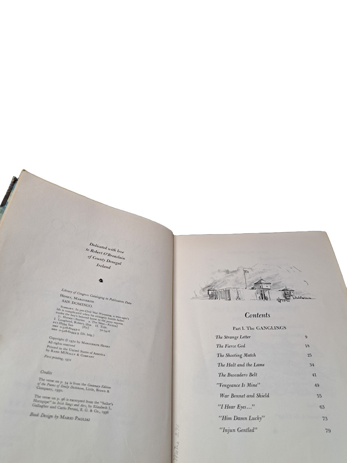 Vintage 1972 first printing of San Domingo: The Medicine Hat Stallion book