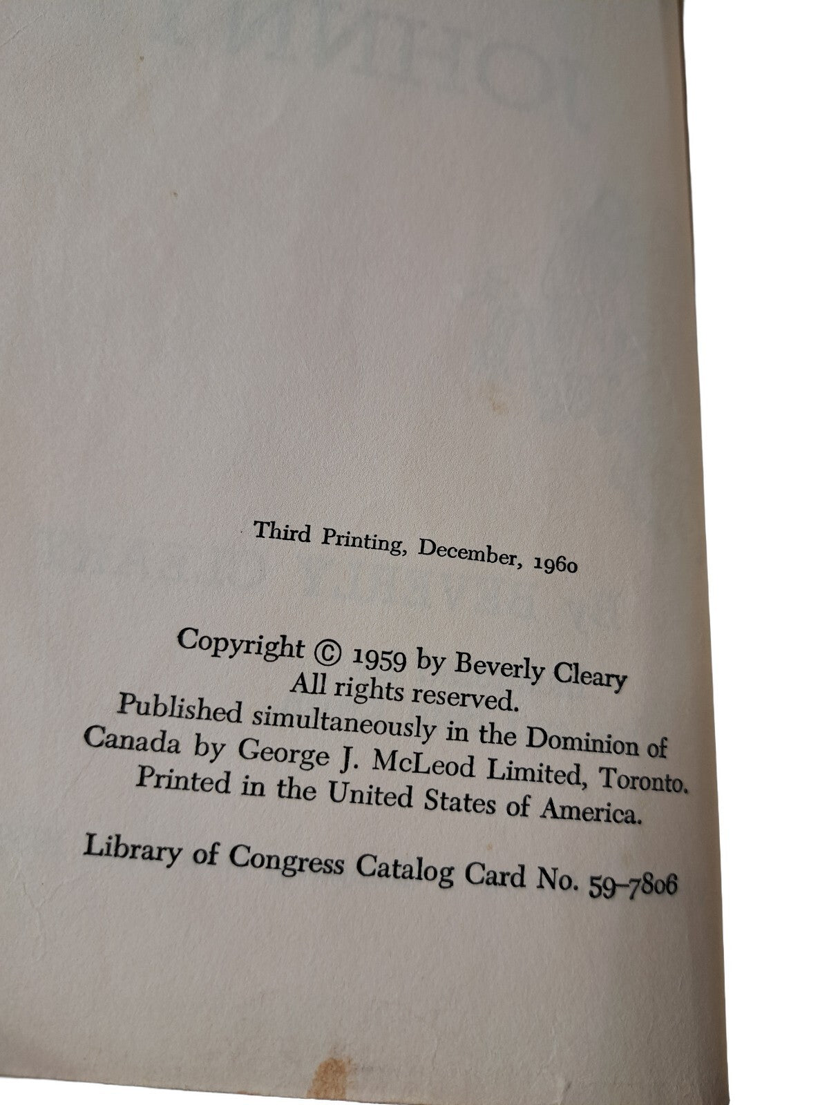 Vintage 1960 Jean and Johnny book by Beverly Cleary