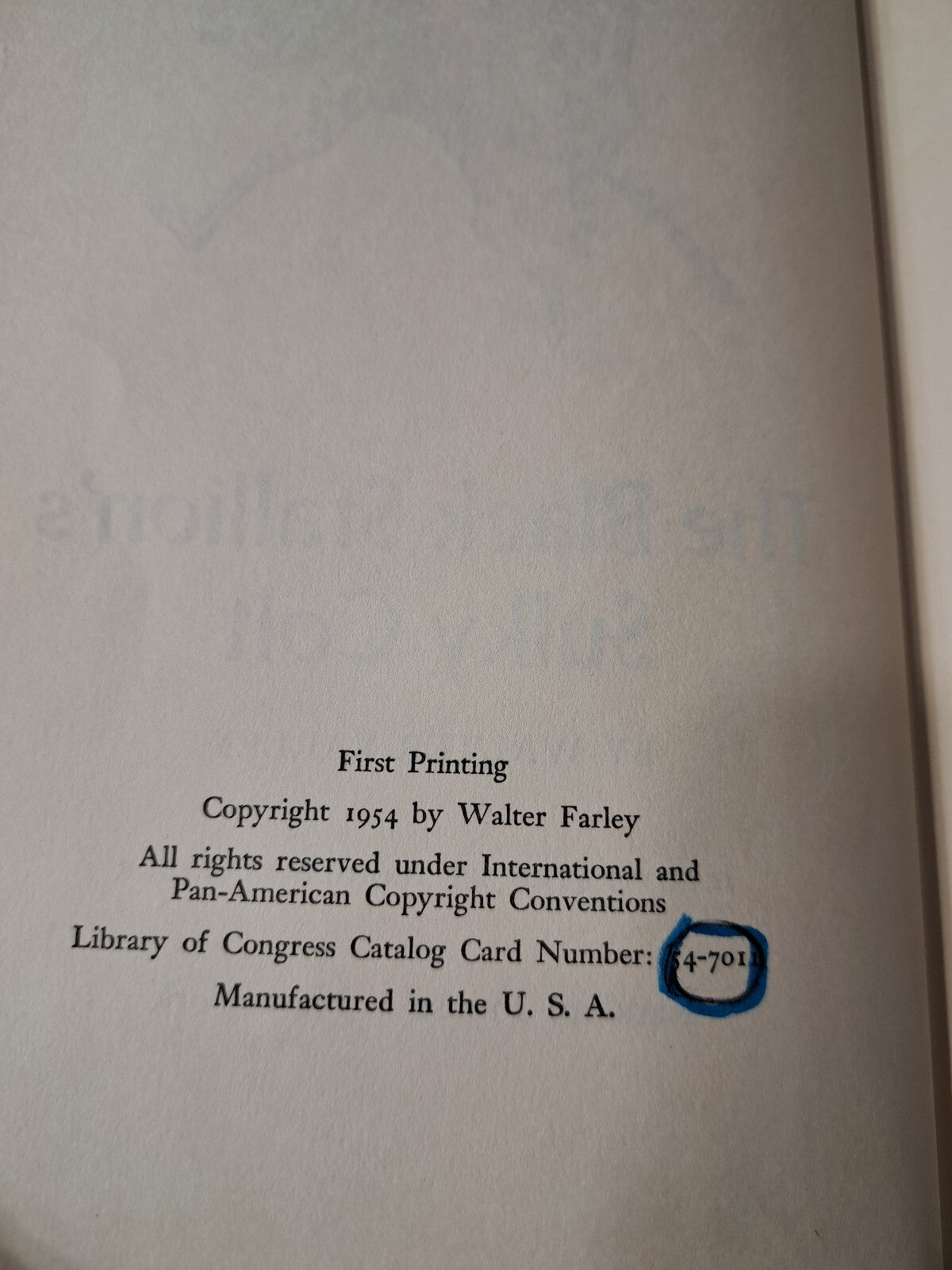 Vintage 1954 The Black Stallion's Sulky Colt book by Walter Farley