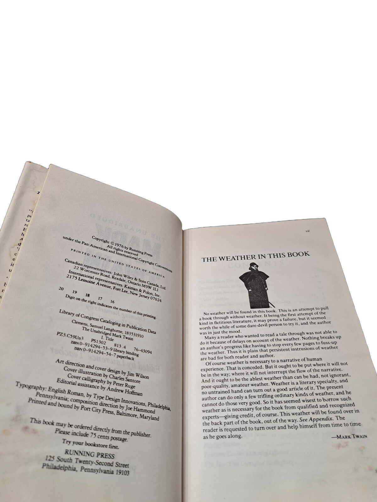 Vintage 1976 The Unabridged Mark Twain book edited by Lawrence Teacher