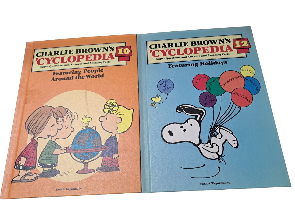 Vintage 1980 Charlie Brown's 'Cyclopedia book set of volumes 1-10 & 12