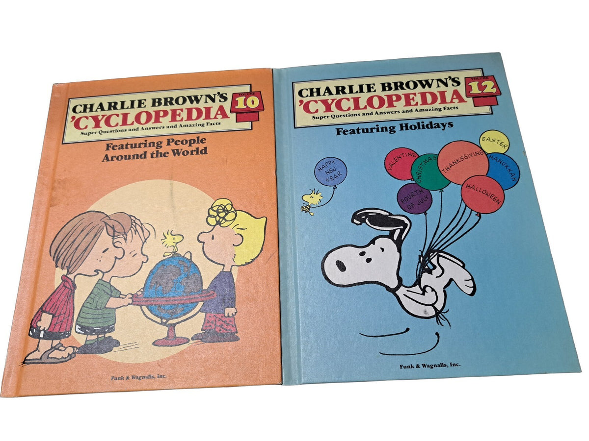 Vintage 1980 Charlie Brown's 'Cyclopedia book set of volumes 1-10 & 12