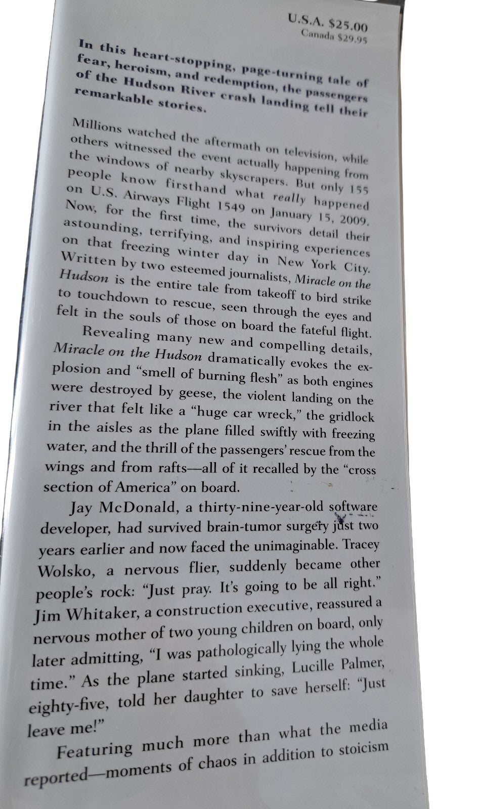 2009 Miracle on the Hudson book by William Prochnau and Laura Parker