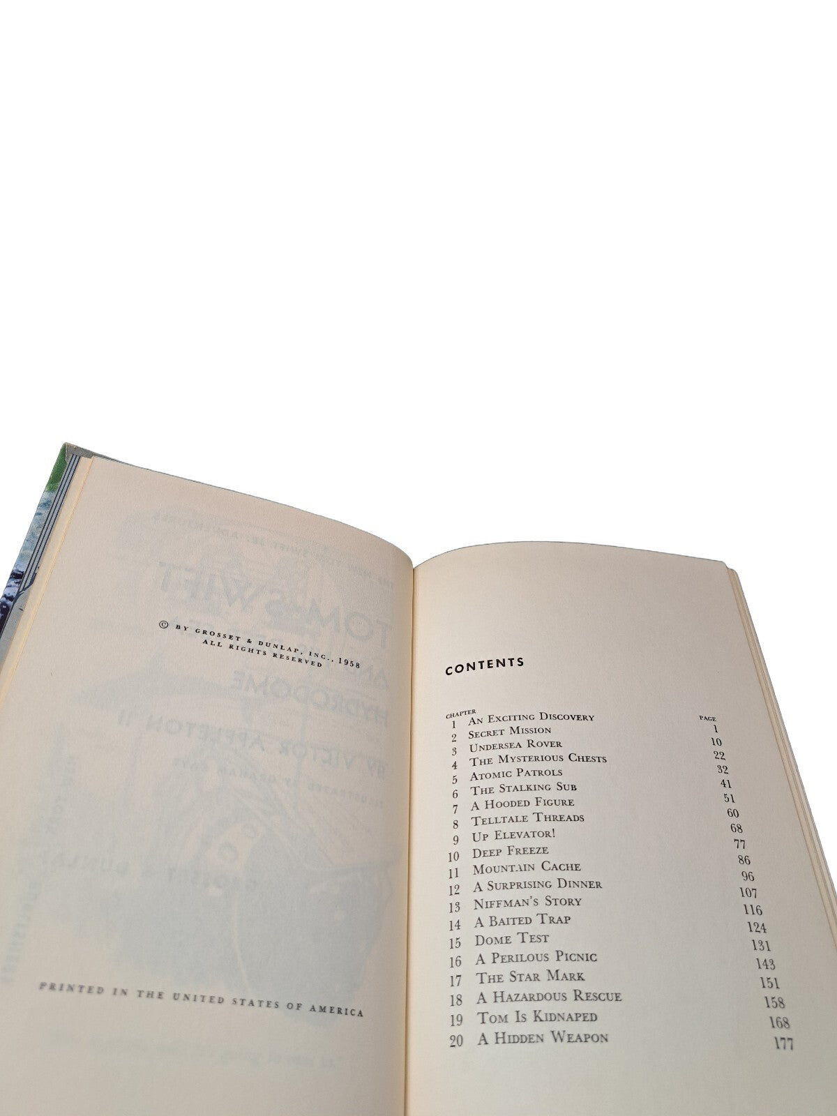 Vintage 1958 Tom Swift and His Deep-Sea Hydrodome book by Victor Appleton II