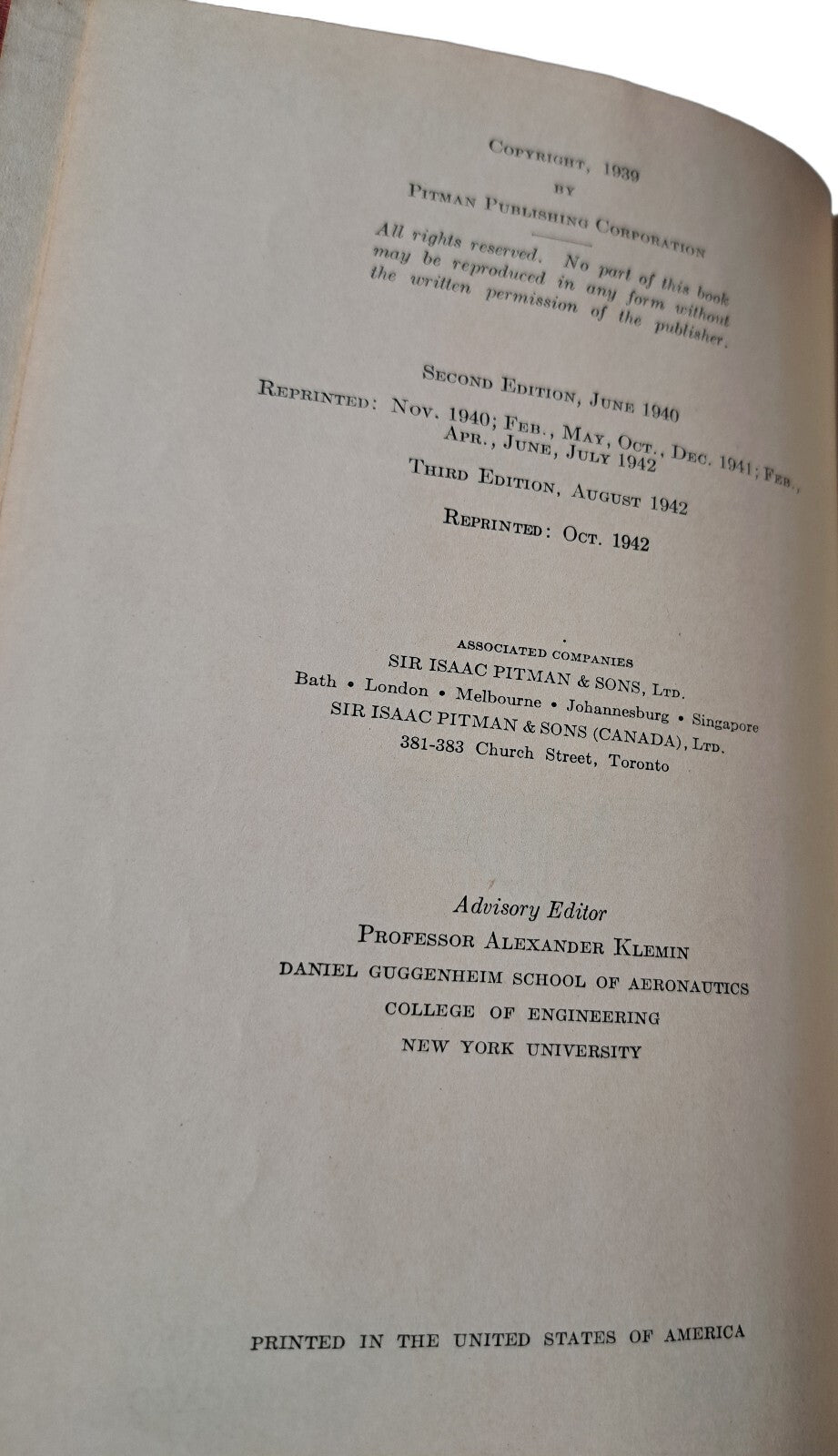 Vintage 1942 Practical Mathematics of Aviation book by A E Downer