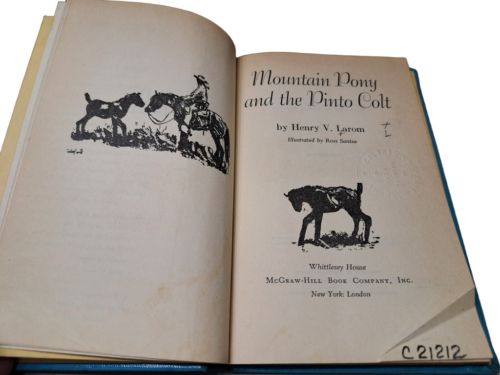 Vintage 1947 Mountain Pony and the Pinto Colt book by Henry V Larom