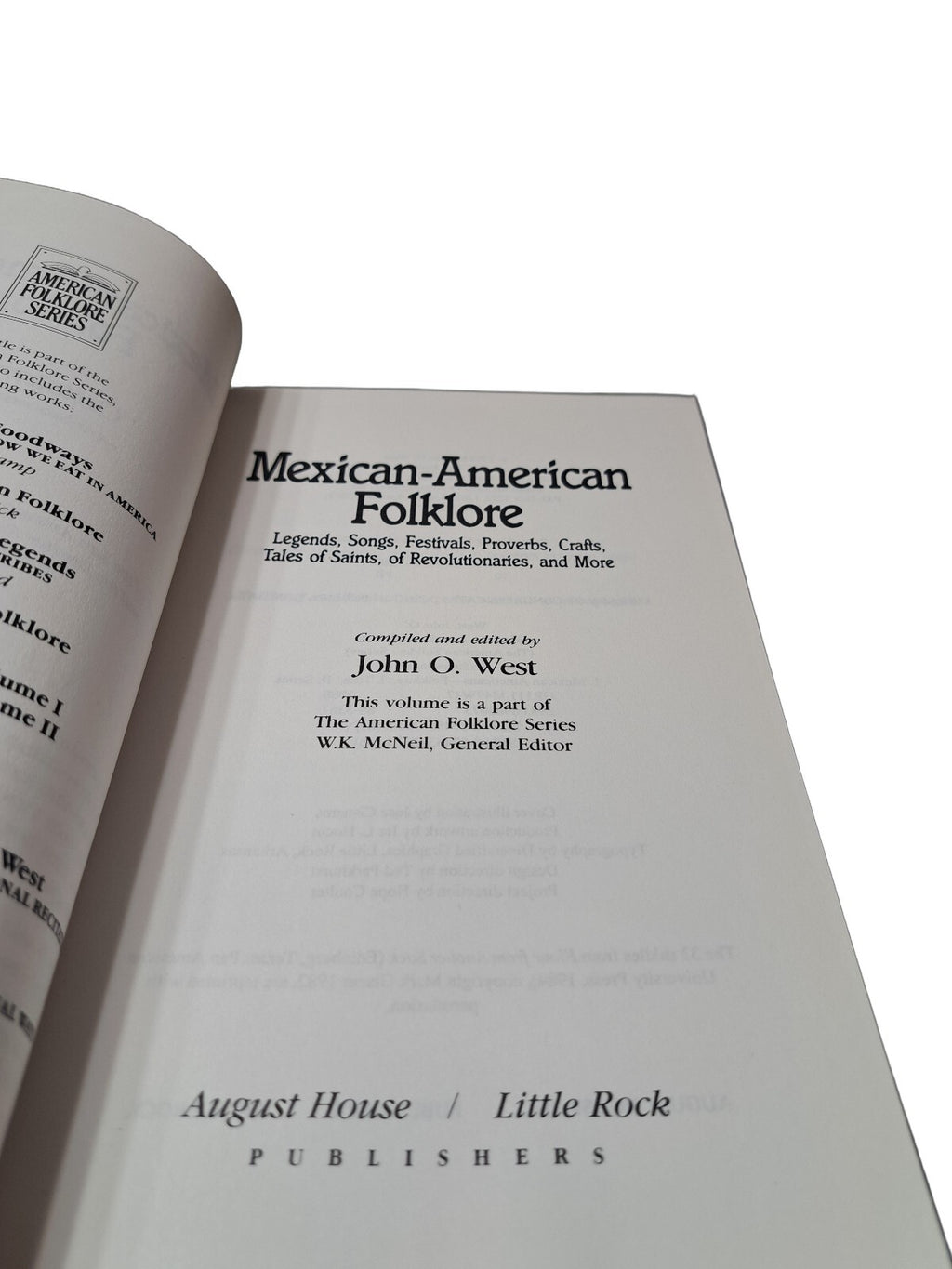 Vintage 1989 Mexican-American Folklore book by John O West