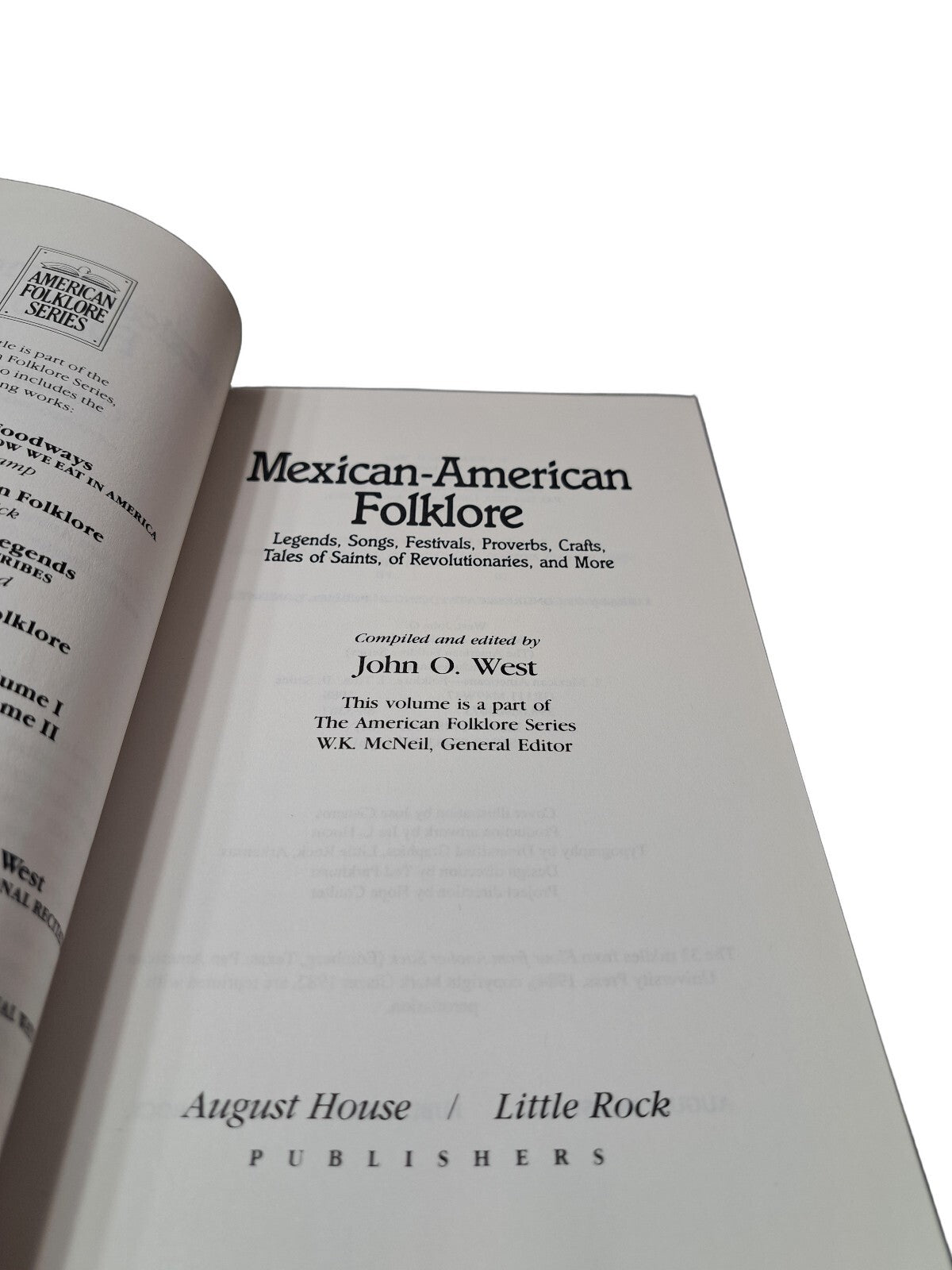 Vintage 1989 Mexican-American Folklore book by John O West