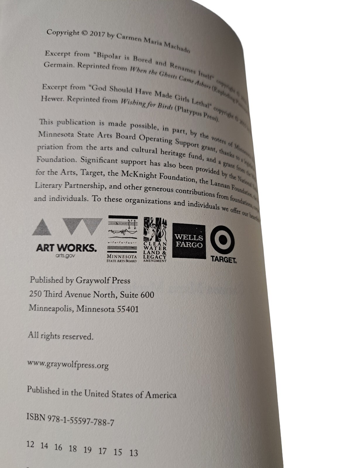 2017 Her Body and Other Parties by Carmen Maria Machado