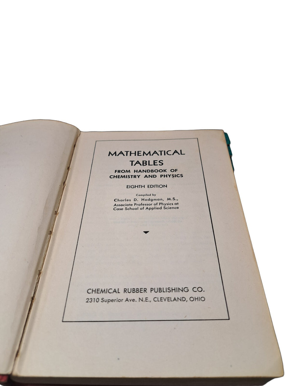 Vintage 1947 Mathematical Tables from Handbook of Chemistry and Physics