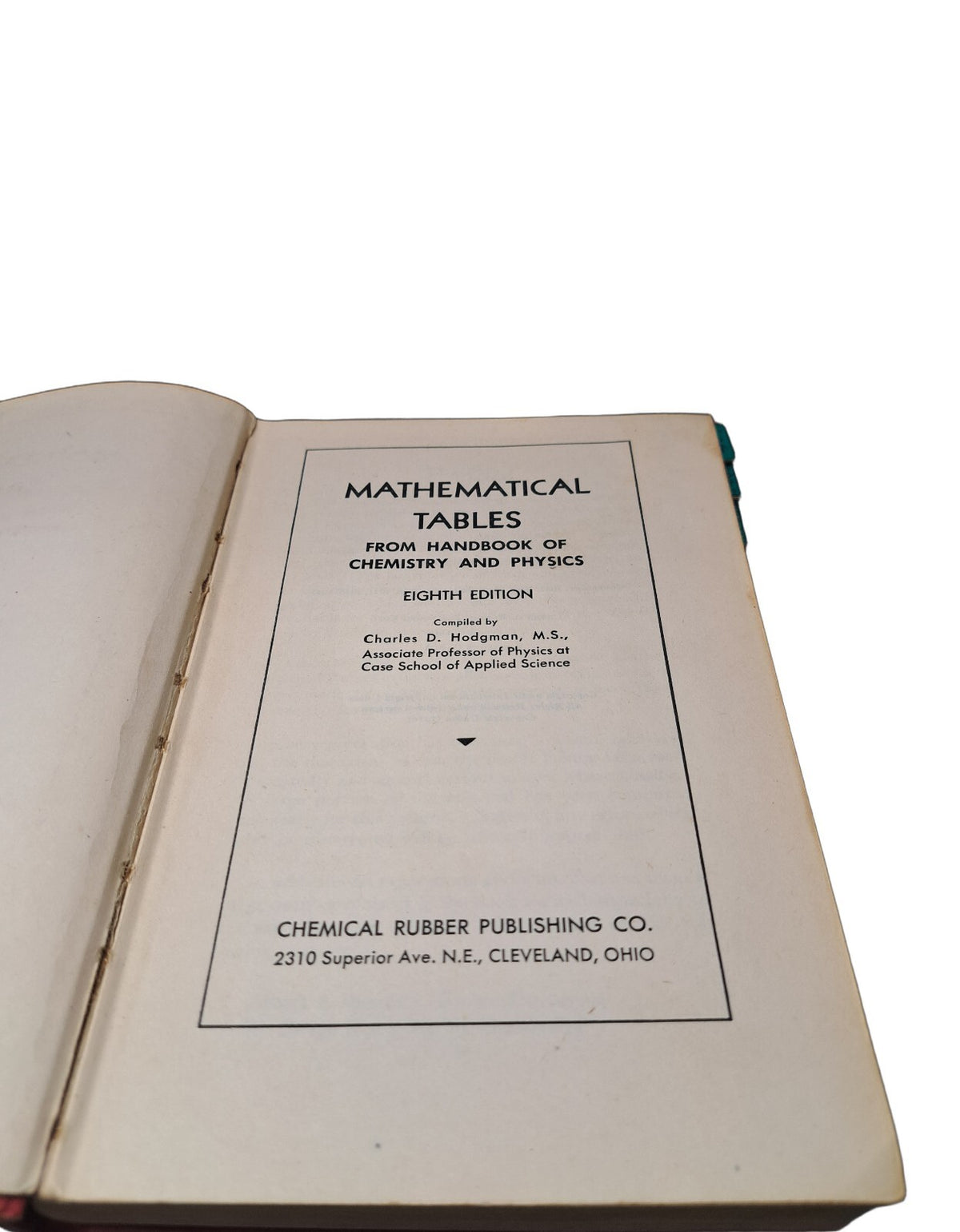 Vintage 1947 Mathematical Tables from Handbook of Chemistry and Physics