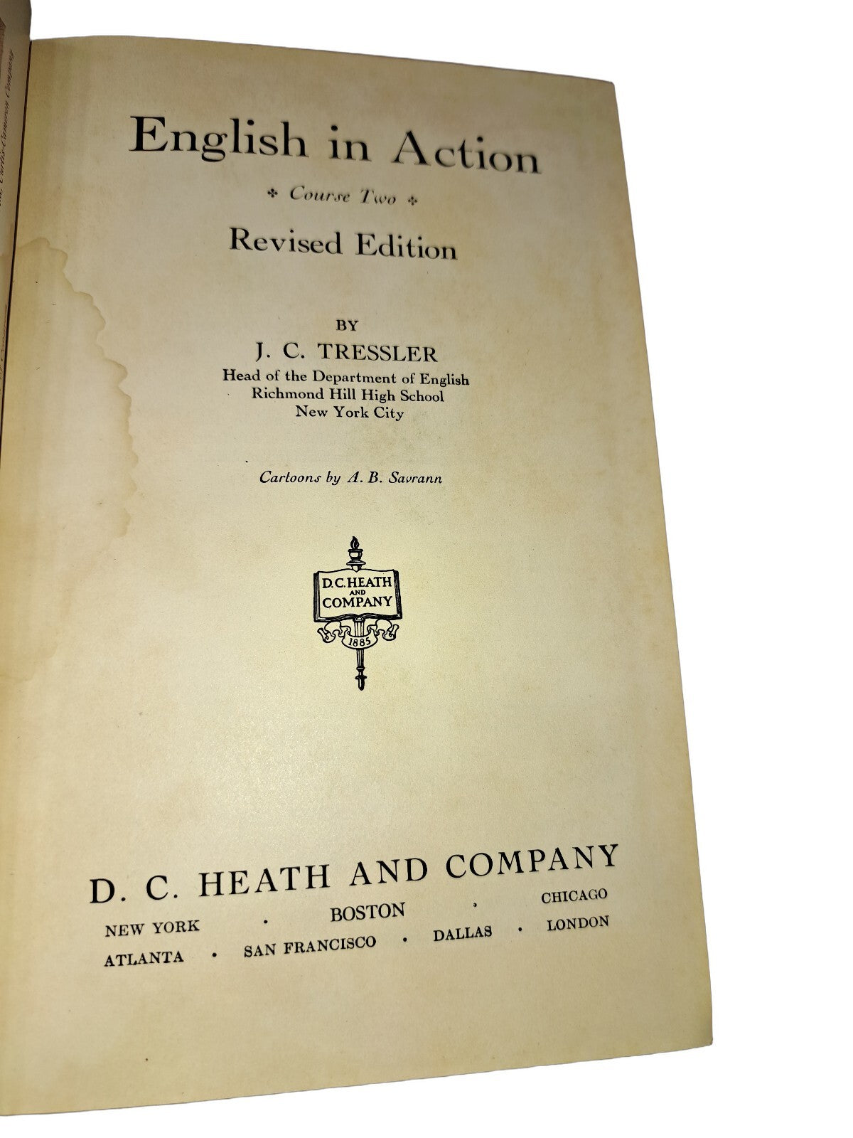 Vintage 1935 English in Action book by J. C. Tressler