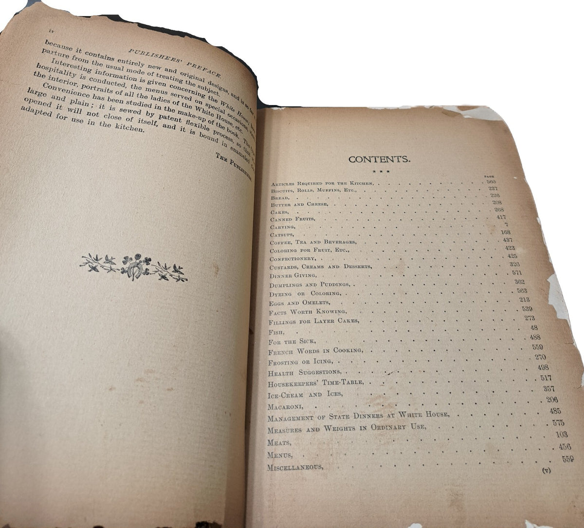 Vintage 1899 The White House Cook Book